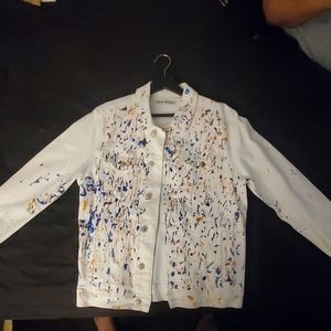 Mavi Jeans denim jacket (paint splatter) hand made